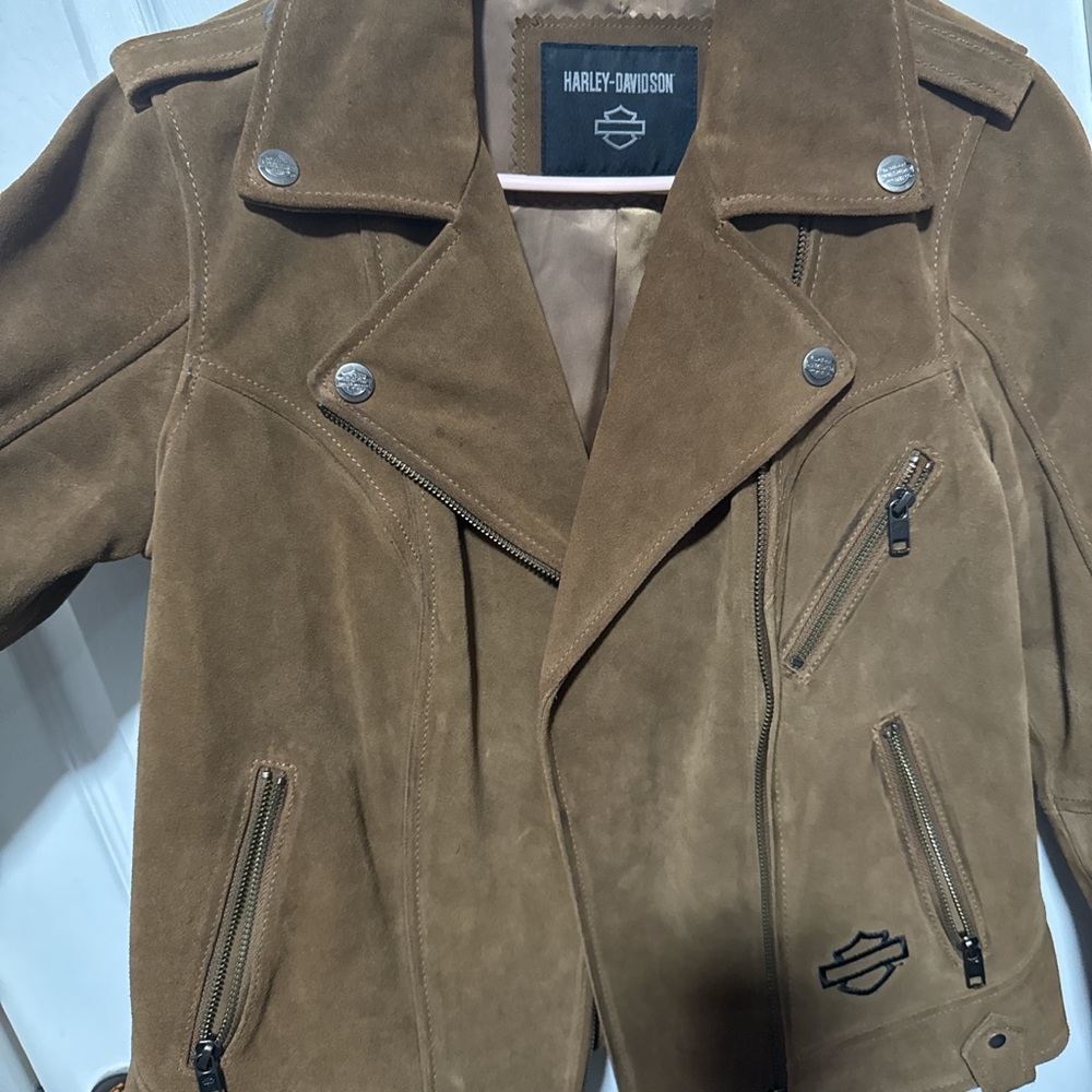 Harley-Davidson Tan Suede Men's Bomber Jacket